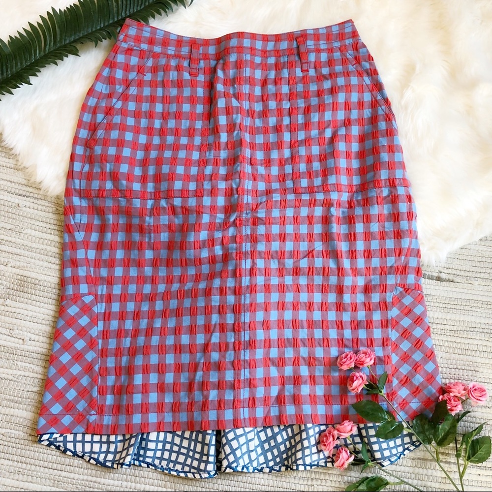 Marc by Marc Jacobs coal red multi plaid skirt